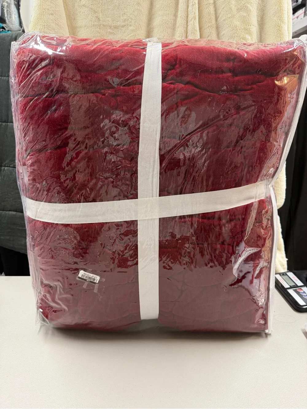 Pottery Barn Full Queen Cozy Cloud QUILT Chenille Cotton Cardinal Ruby Red NWT